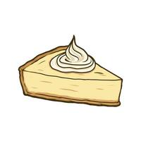 cheesecake with cream vector drawing