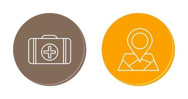 First Aid Kit and Map Icon vector