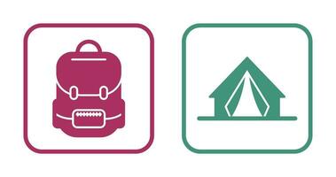 Bag and Camp Icon vector