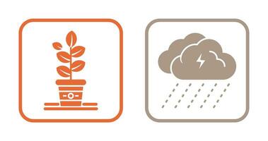 Planting and Rainy Day Icon vector