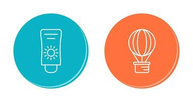 Sun Cream and Hot Air Balloon Icon vector