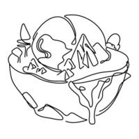 Flat Illustration Global Warming shows the Earth with a layer of green surrounding it. This layer represents the Earth's atmosphere, which helps to keep the planet warm by trapping solar radiation. vector