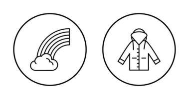 Rainbow and Raincoat Icon vector