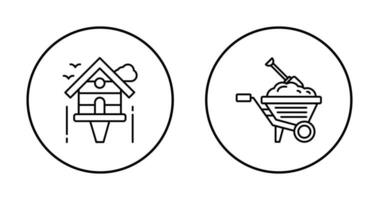 Diging and Birdhouse Icon vector