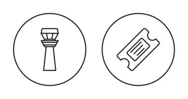 Control Tower and Ticket Icon vector