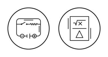 eléctrico circuito y fórmula icono vector