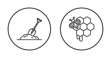 Digging and Honeycomb Icon vector