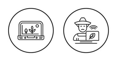 Smart Farm and Farmer Icon vector