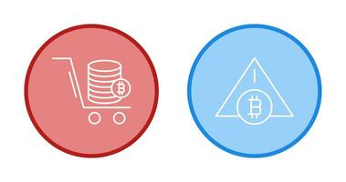 Trolley and Warning Icon vector