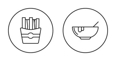 Soup and Fries Icon vector