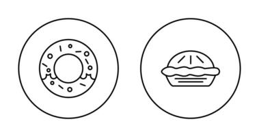 rosquilla y tarta icono vector