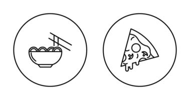 Chinese food and Pizza Icon vector