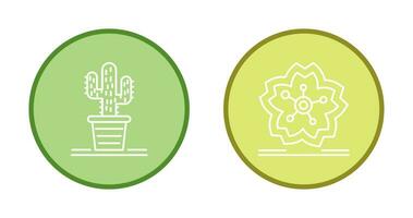 Cactus and Cherry Blossom Icon vector