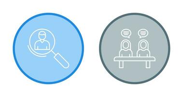 Magnifier and Meeting  Icon vector