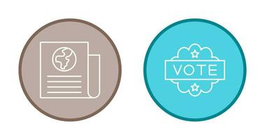 Newspaper and Vote  Icon vector