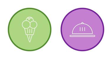 Ice cream and Dish Icon vector