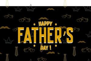 Happy Father's Day poster and banner template with cute illustration on classic background. Vector illustration for greeting card, shop, invitation.