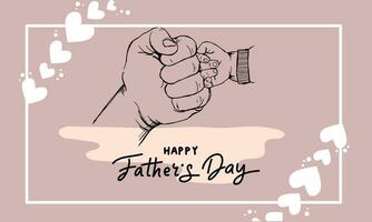 Happy Father's Day poster and banner template with cute illustration on classic background. Vector illustration for greeting card, shop, invitation.