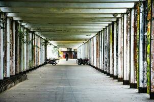 The beautification of Underpass Way architectural design, Sunlight and Nature. 3d artwork photo