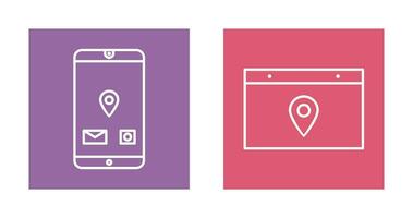 mobile application and location web advertising Icon vector