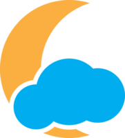 Flat moon and cloud icon sign for graphic design, logo, web site, social media, mobile app, illustration png