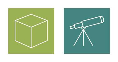 cubic design and telescope Icon vector