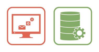 digital marketing and database management Icon vector