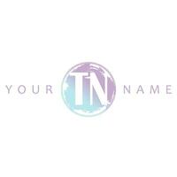 TN Initial Logo Watercolor Vector Design