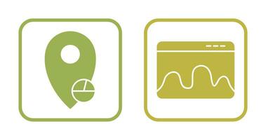 location statistics and webpage statistics  Icon vector