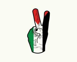Palestine Emblem Hand Flag Design Middle East country Abstract Symbol Vector illustration