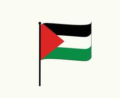 Palestina bandera emblema cinta medio este país icono vector ilustración resumen diseño elemento