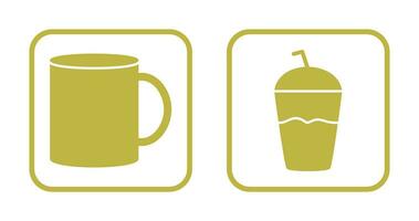 café jarra y frapé icono vector