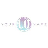 UO Initial Logo Watercolor Vector Design