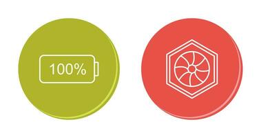 full battery and hexagonal diaphram Icon vector