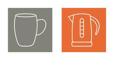 mug and kettle Icon vector