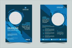 Blue business annual report brochure flyer design template vector, Leaflet cover presentation abstract geometric background, modern publication poster magazine, layout in A4 size Free Vector