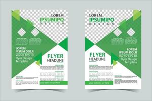 Green business annual report brochure flyer design template vector, Leaflet cover presentation abstract geometric background, modern publication poster magazine, layout in A4 size Free Vector