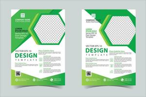 Green business annual report brochure flyer design template vector, Leaflet cover presentation abstract geometric background, modern publication poster magazine, layout in A4 size Free Vector