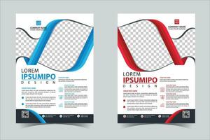 Blue and Red business annual report brochure flyer design template vector, Leaflet cover presentation abstract geometric background, modern publication poster magazine, layout in A4 size Free Vector