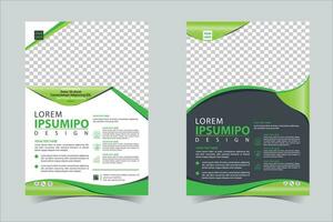 Green business annual report brochure flyer design template vector, Leaflet cover presentation abstract geometric background, modern publication poster magazine, layout in A4 size Free Vector