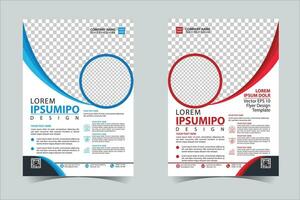 Blue and Red business annual report brochure flyer design template vector, Leaflet cover presentation abstract geometric background, modern publication poster magazine, layout in A4 size Free Vector