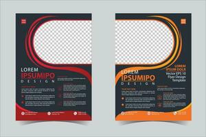 Orange and Red business annual report brochure flyer design template vector, Leaflet cover presentation abstract geometric background, modern publication poster magazine, layout in A4 size Free Vector