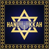 Happy Hanukkah greeting card. Typography design. vector