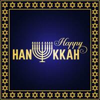 Happy Hanukkah greeting card. Typography design. vector