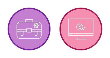 portfolio management and pay per click Icon vector