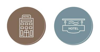 hotel y hotel firmar icono vector