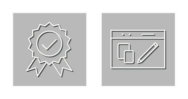 quality control and website design Icon vector