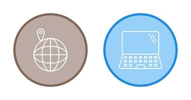 laptop and vacation spots  Icon vector