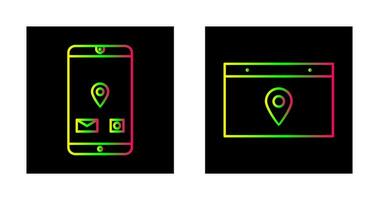 mobile application and location web advertising Icon vector
