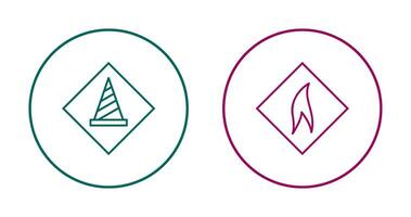 under construction and flammable material  Icon vector